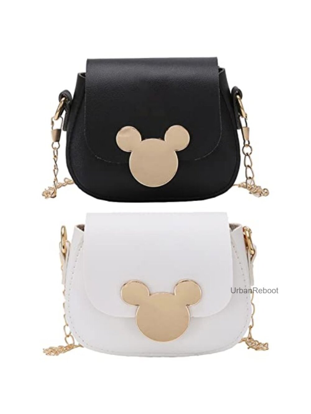 Set of 2 Girls Crossbody Purses Mini Shoulder Bags Faux Leather Adjustable Strap